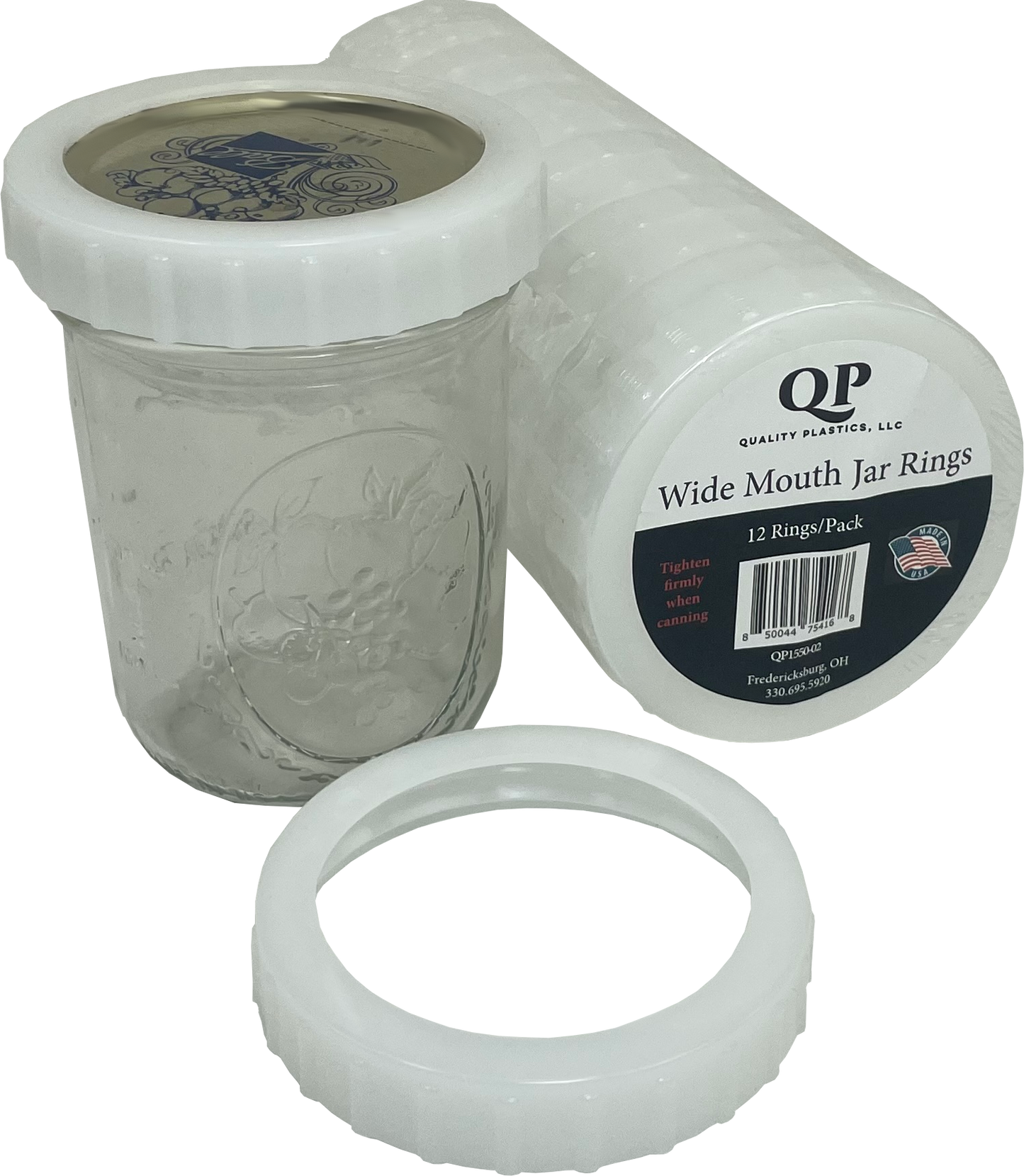 Plastic Canning Jar Rings - Wide Mouth Jar Size - 12 pack
