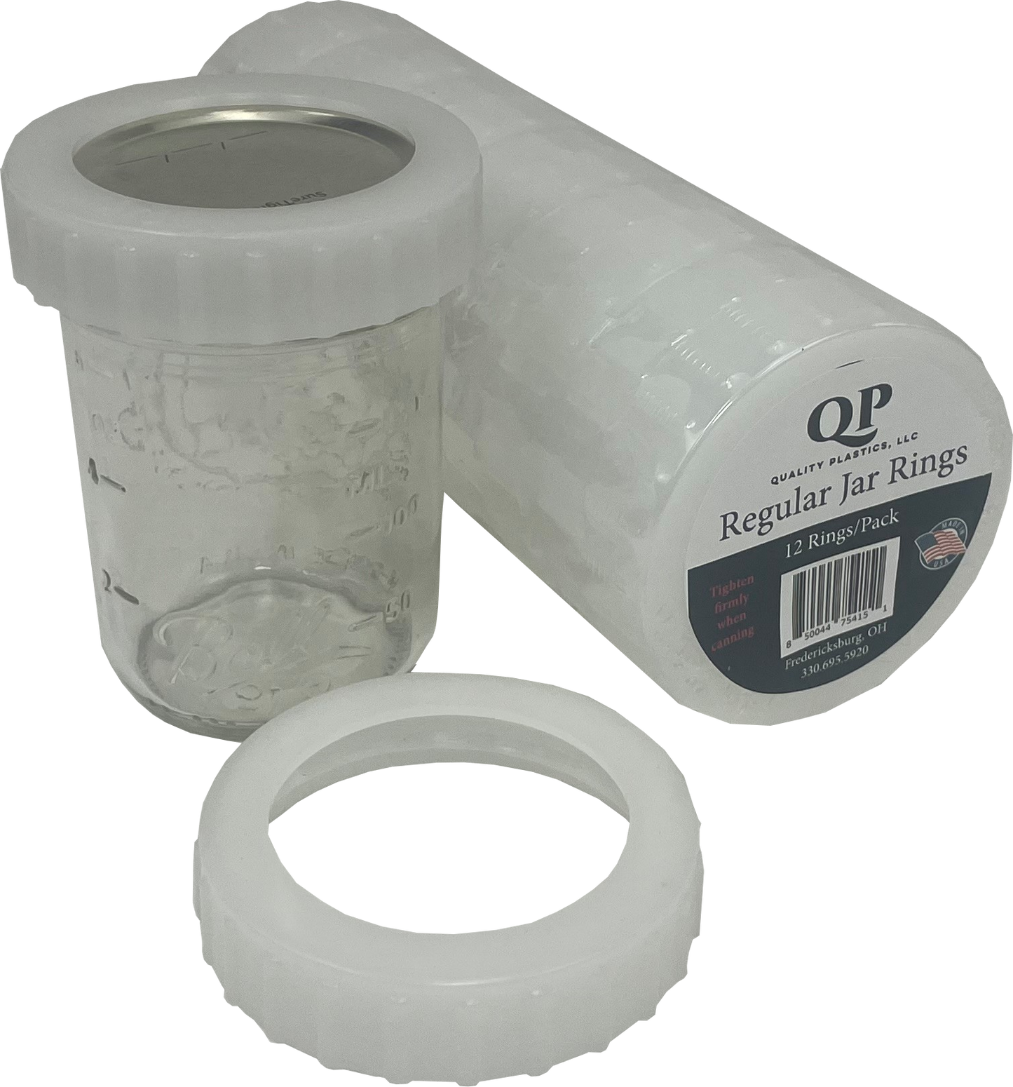 Plastic Canning Jar Ring - Regular Mouth Jar Size - 12 pack