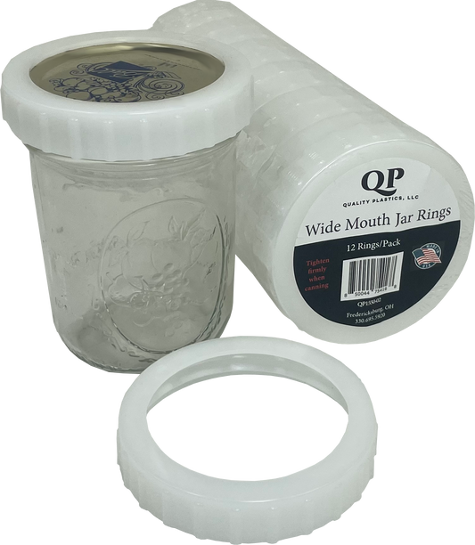Plastic Canning Jar Rings - Wide Mouth Jar Size - 12 pack